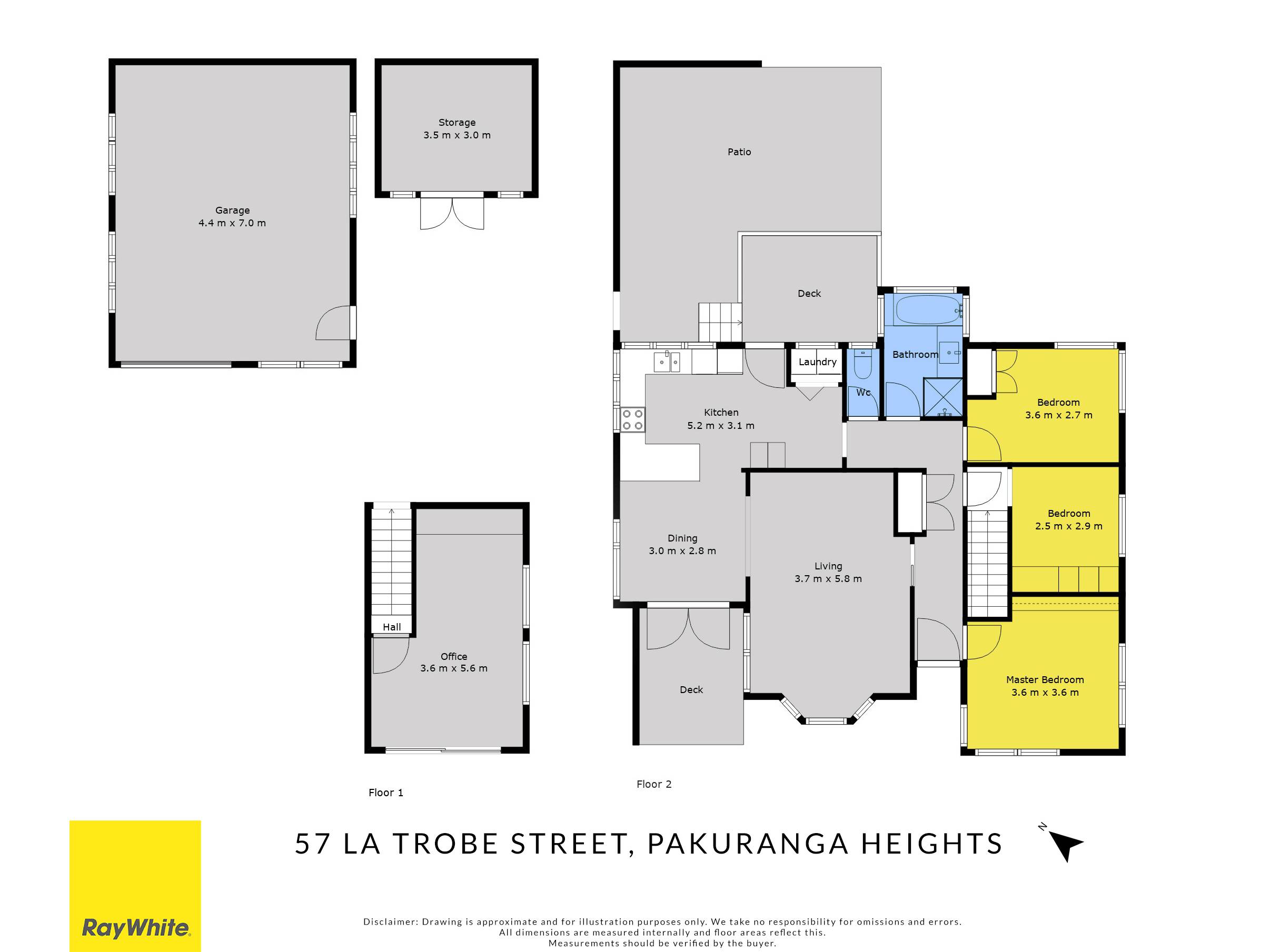 57 La Trobe Street, Pakuranga Heights, Manukau City, 3房, 1浴, House