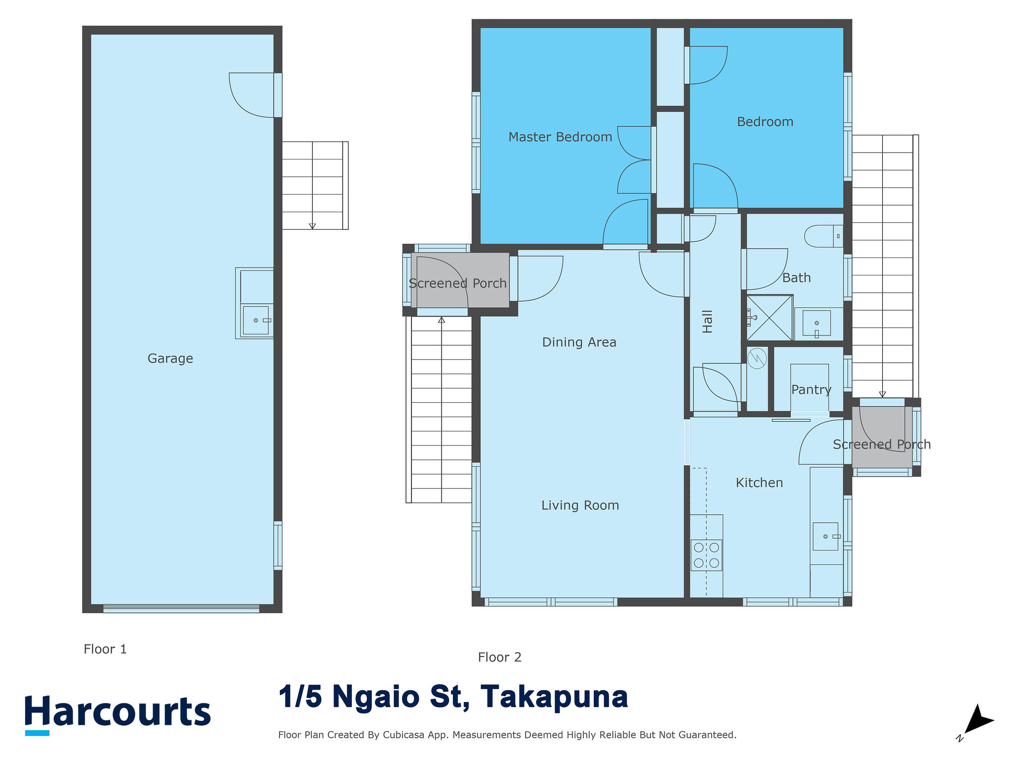 1/5 Ngaio Street, Takapuna, North Shore City, 2 ਕਮਰੇ, 1 ਬਾਥਰੂਮ, House