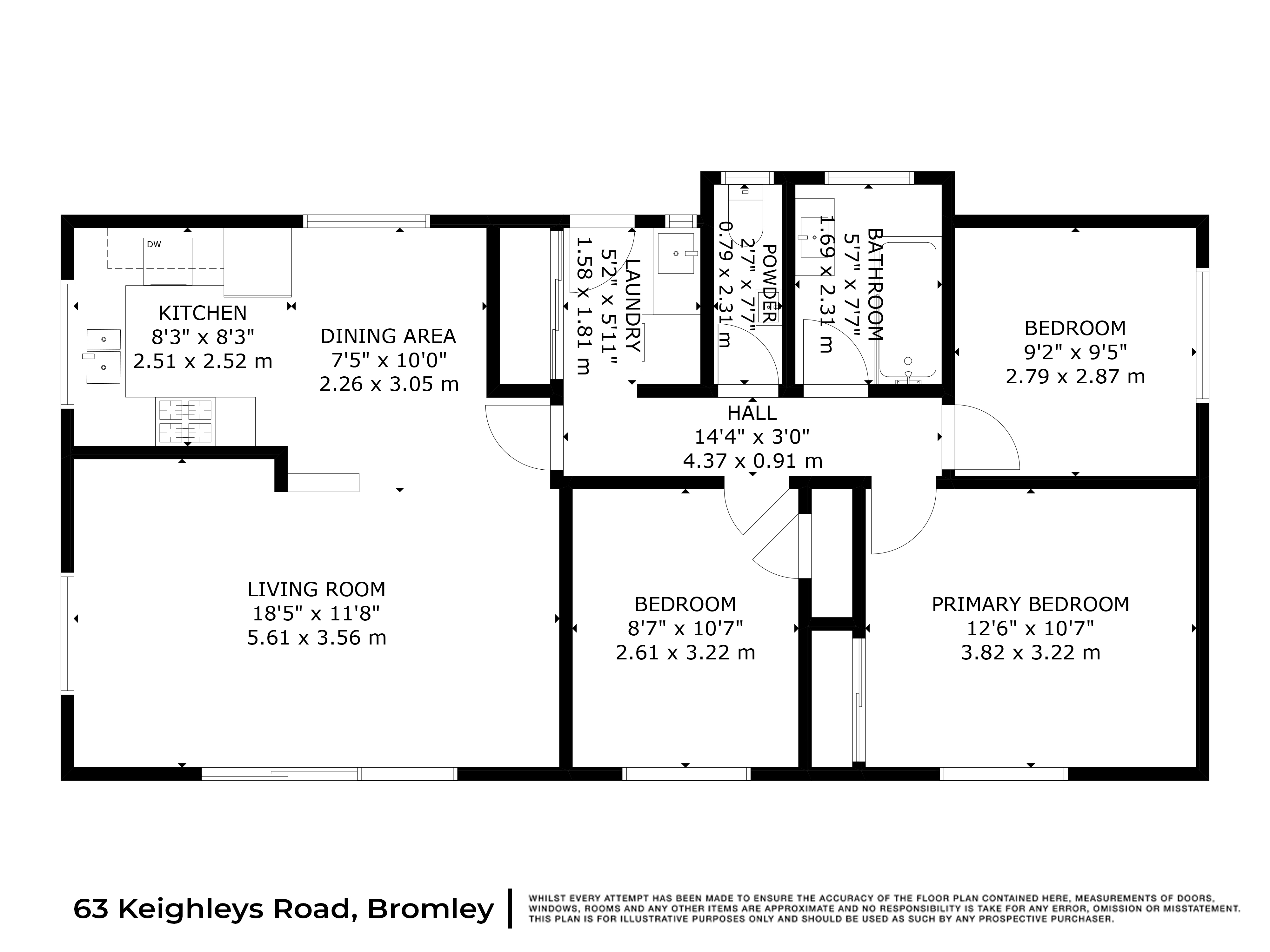 63 Keighleys Road, Bromley, Christchurch, 3部屋, 1バスルーム, House