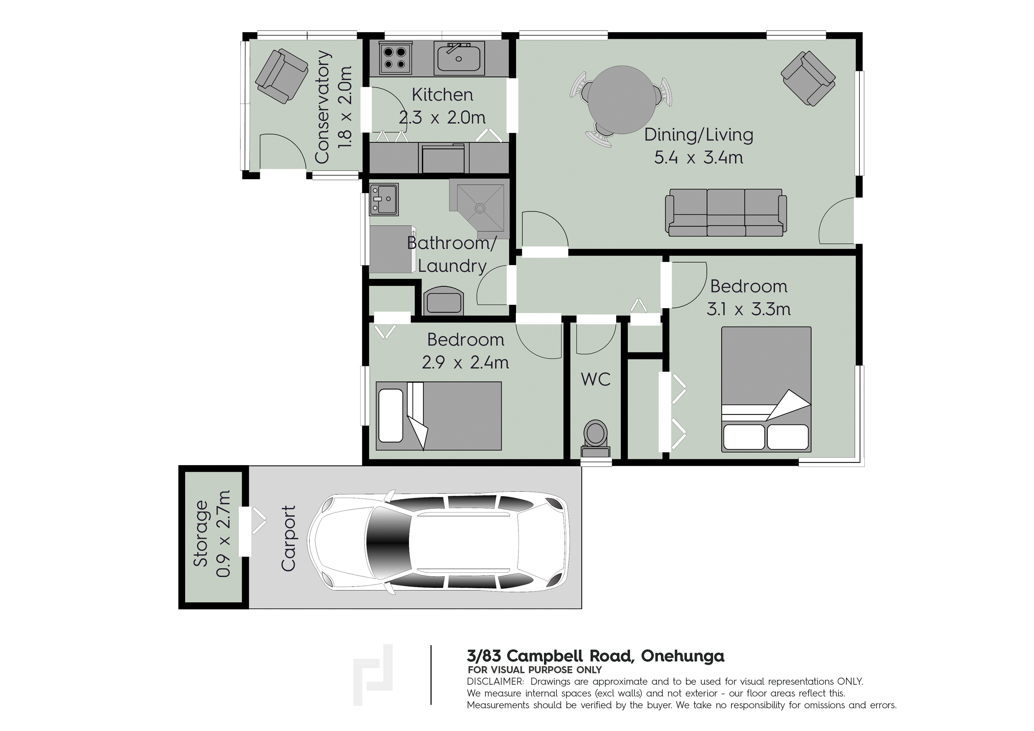 3/83 Campbell Road, One Tree Hill, Auckland City, 2 ਕਮਰੇ, 1 ਬਾਥਰੂਮ, House