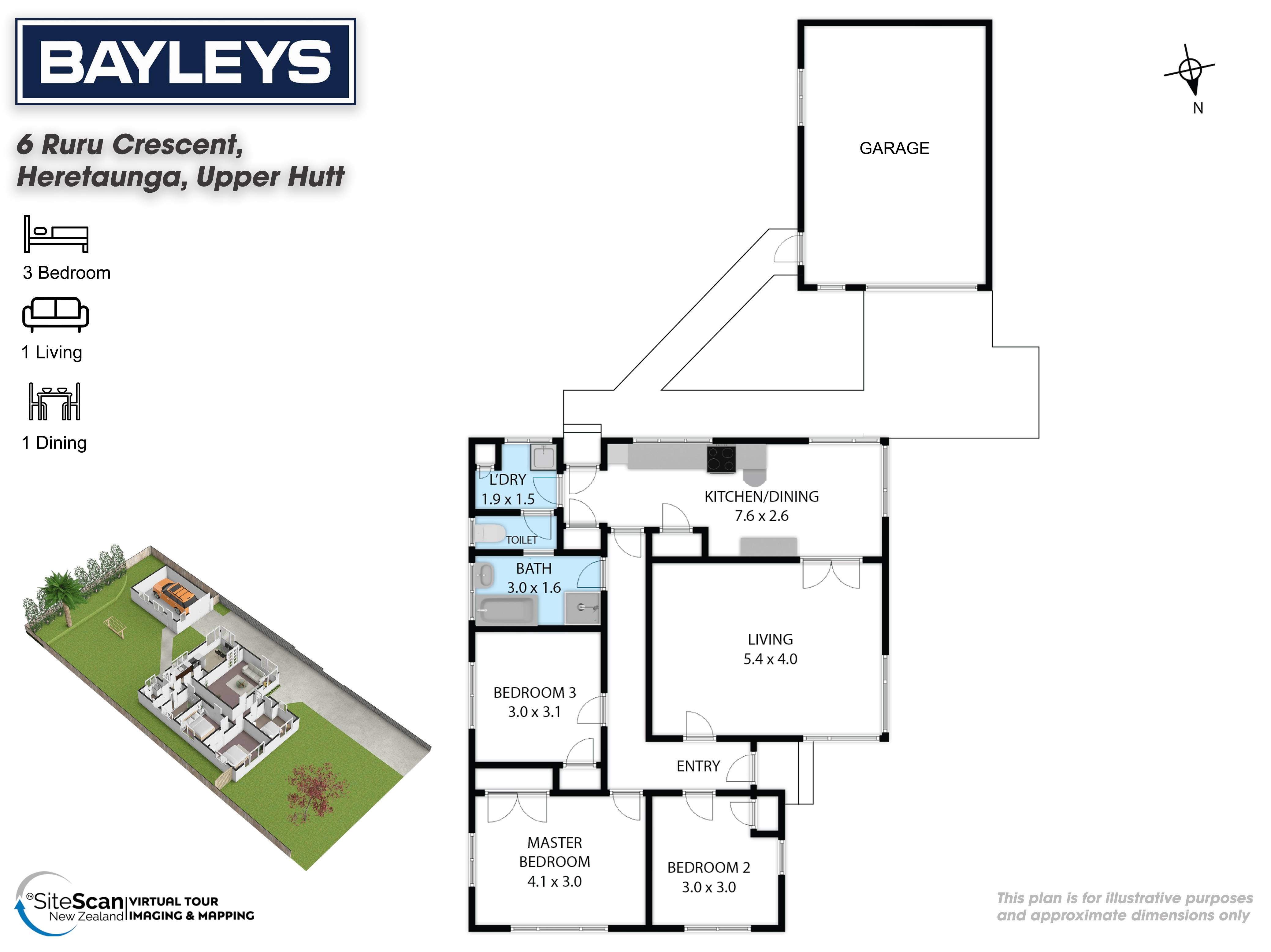 6 Ruru Crescent, Heretaunga, Upper Hutt City, 3 Bedrooms, 1 Bathrooms, House