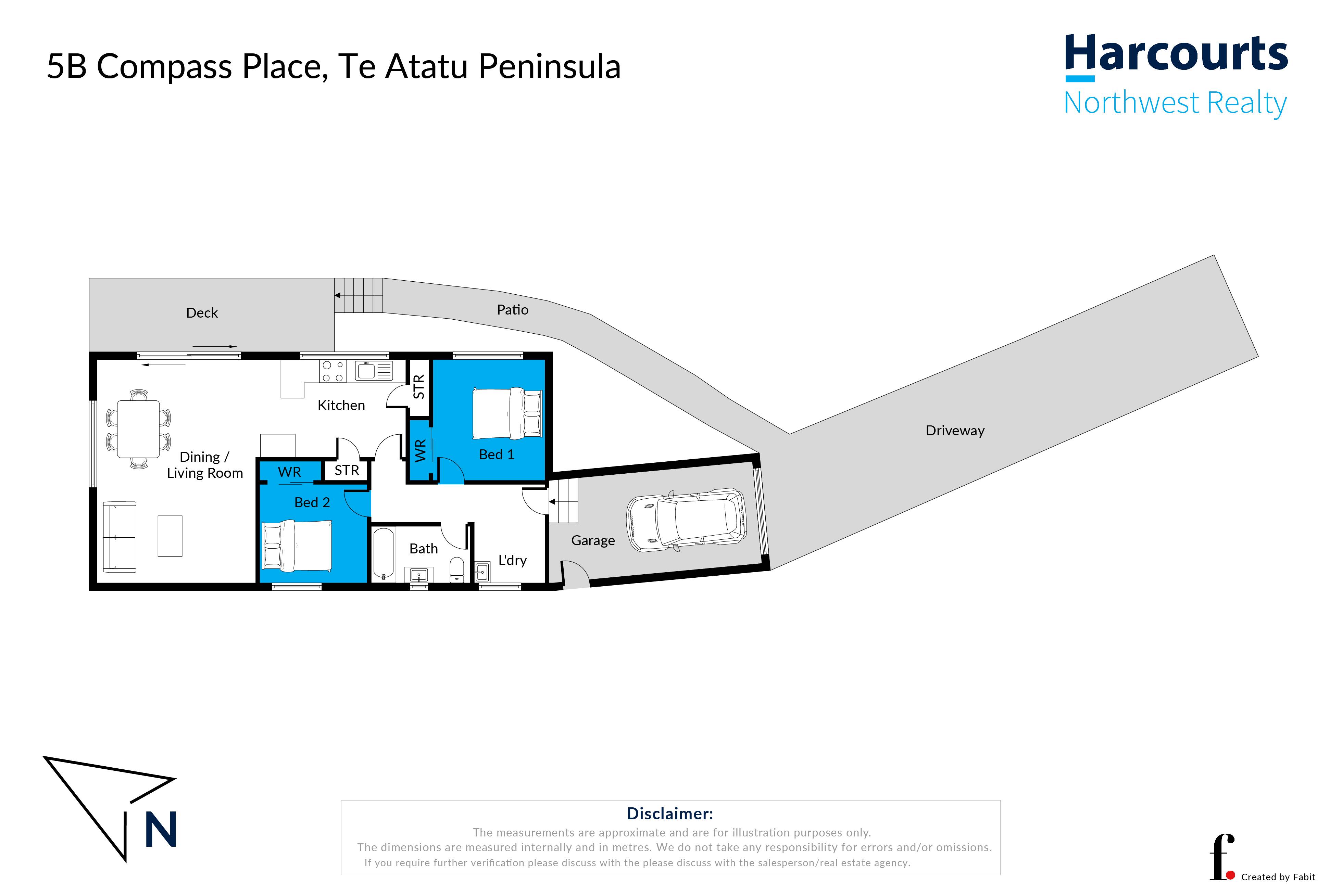 2/5 Compass Place, Te Atatu Peninsula, Waitakere City, 2 ਕਮਰੇ, 1 ਬਾਥਰੂਮ, House