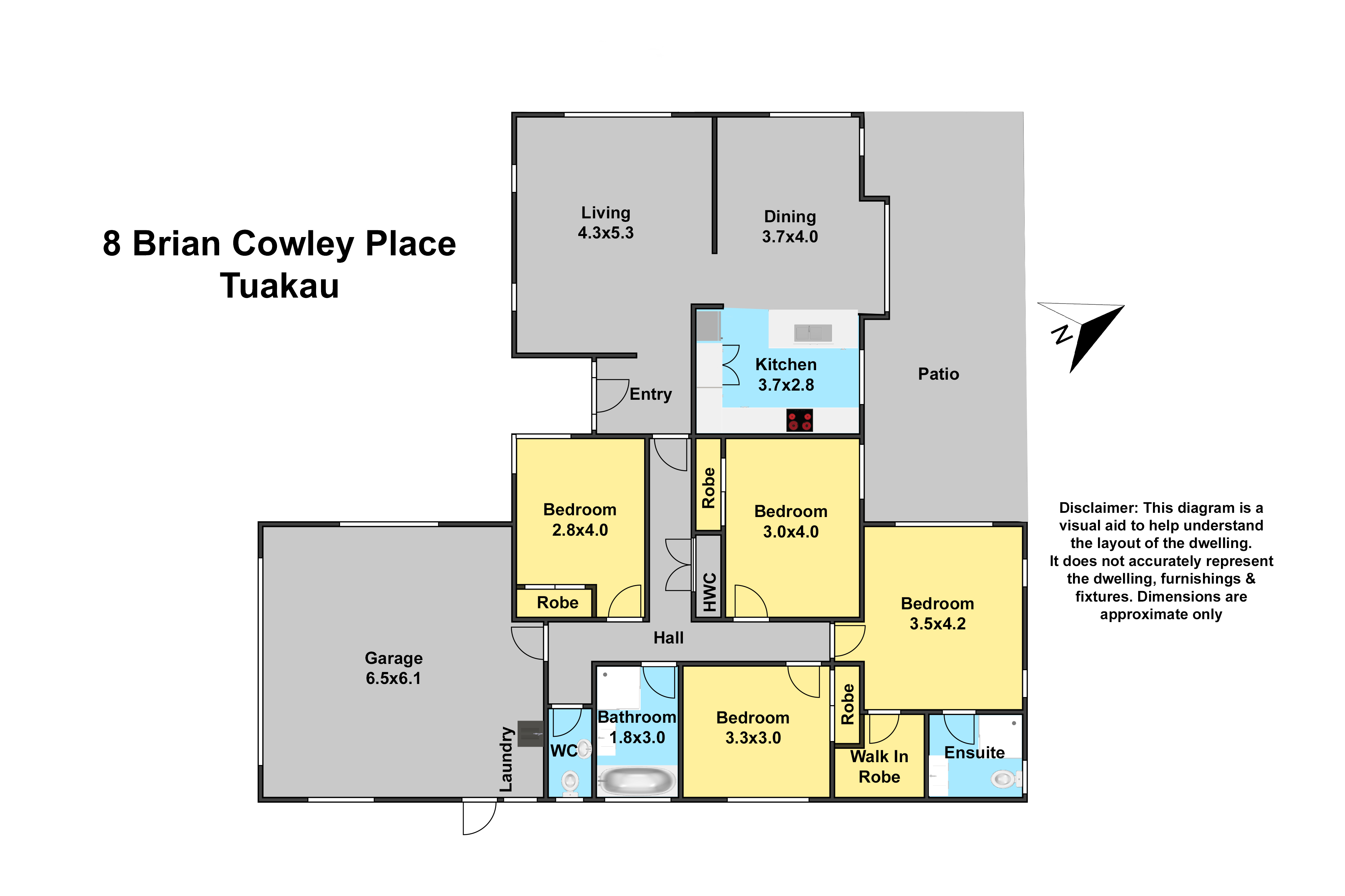 8 Brian Cowley Place, Tuakau, Franklin, 4部屋, 2バスルーム, House