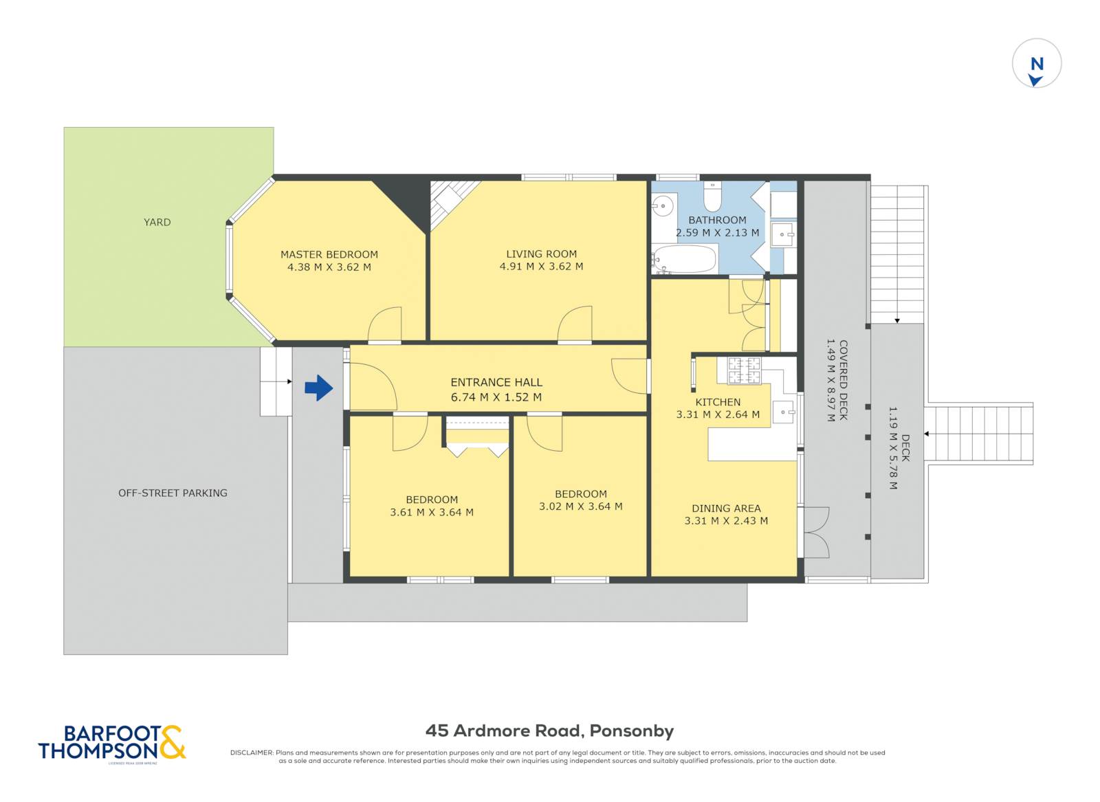 45 Ardmore Road, Ponsonby, Auckland City, 3 Bedrooms, 1 Bathrooms, House