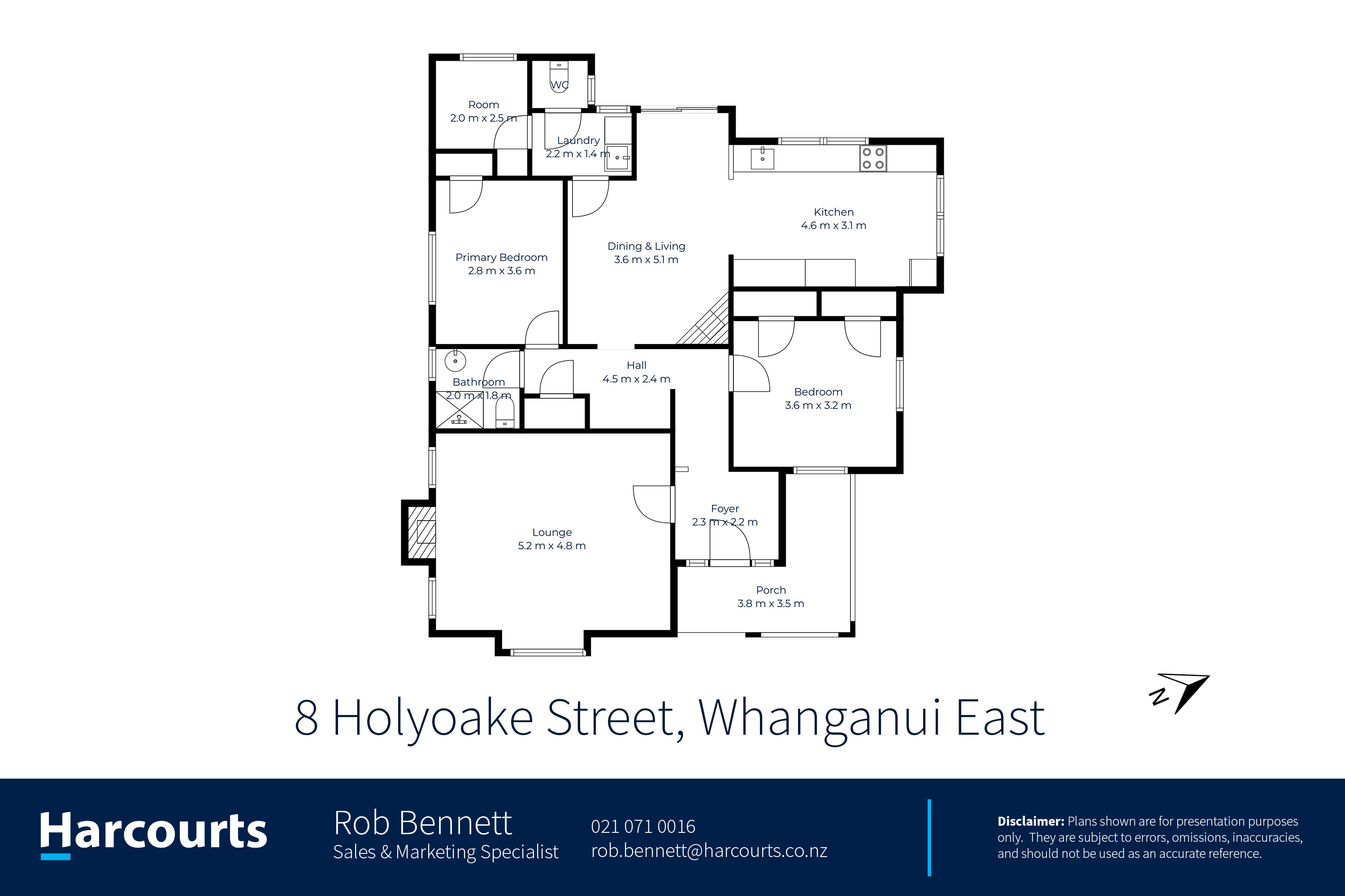 8 Holyoake Street, Wanganui East, Wanganui, 3 habitaciones, 1 baños, House