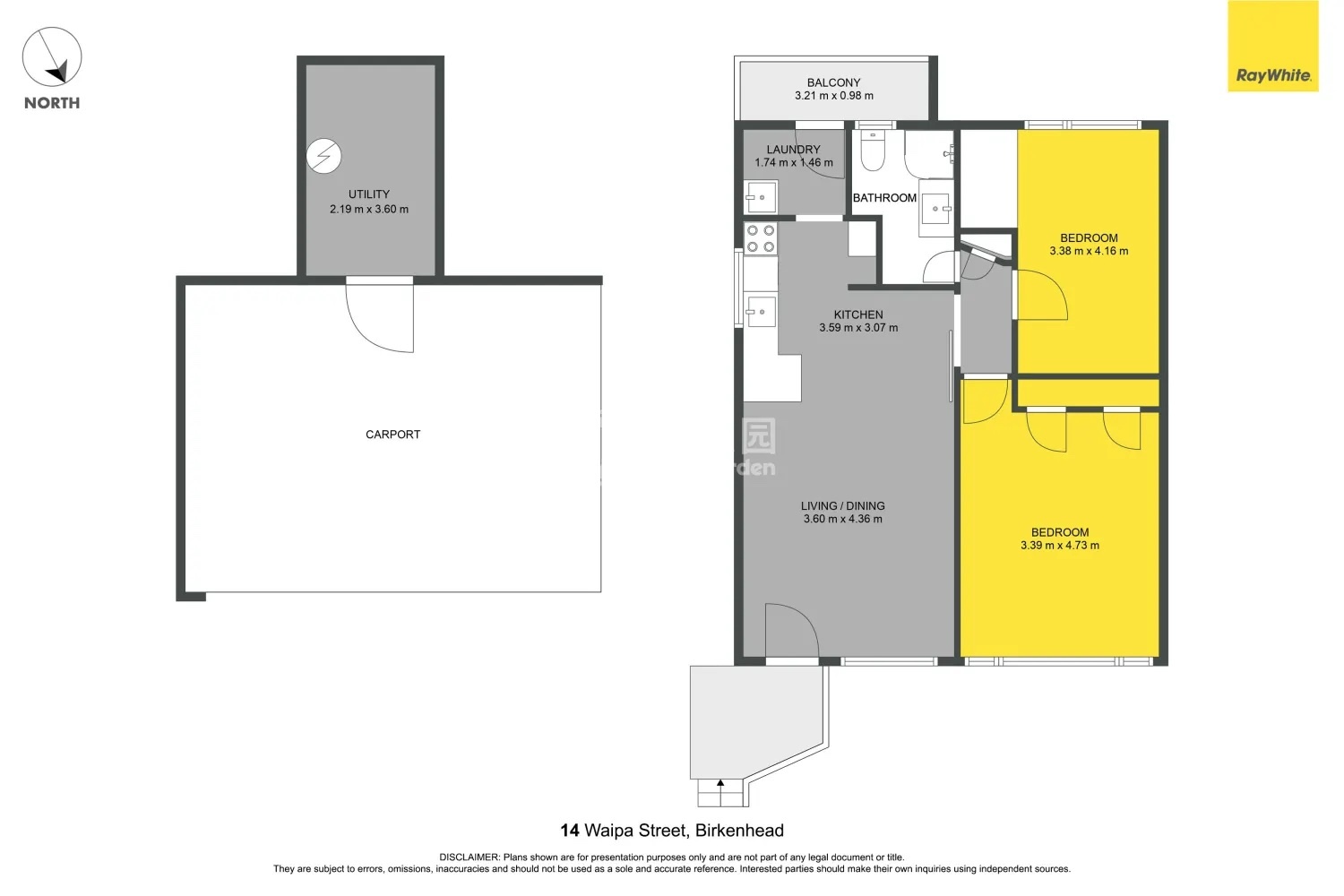 1/14 Waipa Street, Birkenhead, North Shore City, 2房, 1浴, Unit