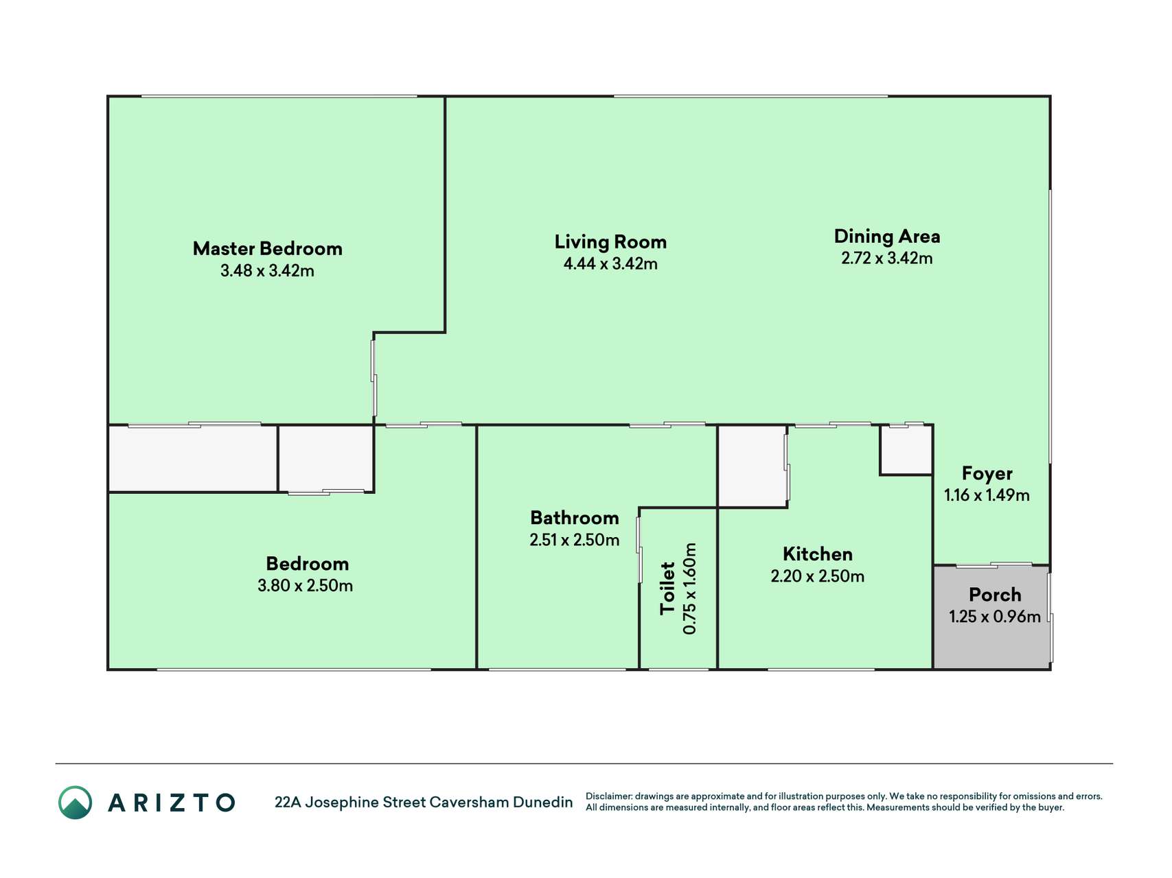 22a Josephine Street, Caversham, Dunedin City, 2房, 1浴, Unit
