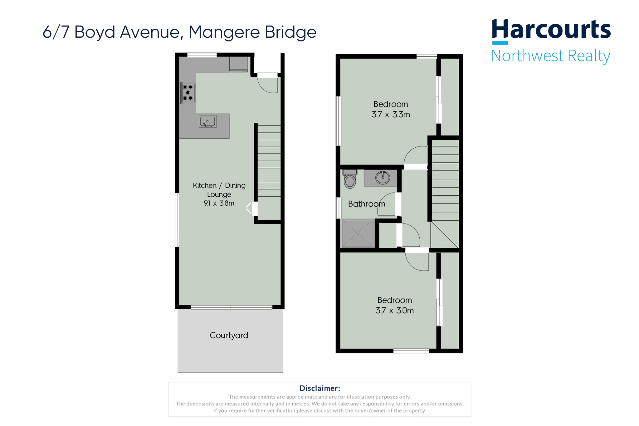 5/7 Boyd Avenue, Mangere Bridge, Manukau City, 2 ਕਮਰੇ, 1 ਬਾਥਰੂਮ, Townhouse