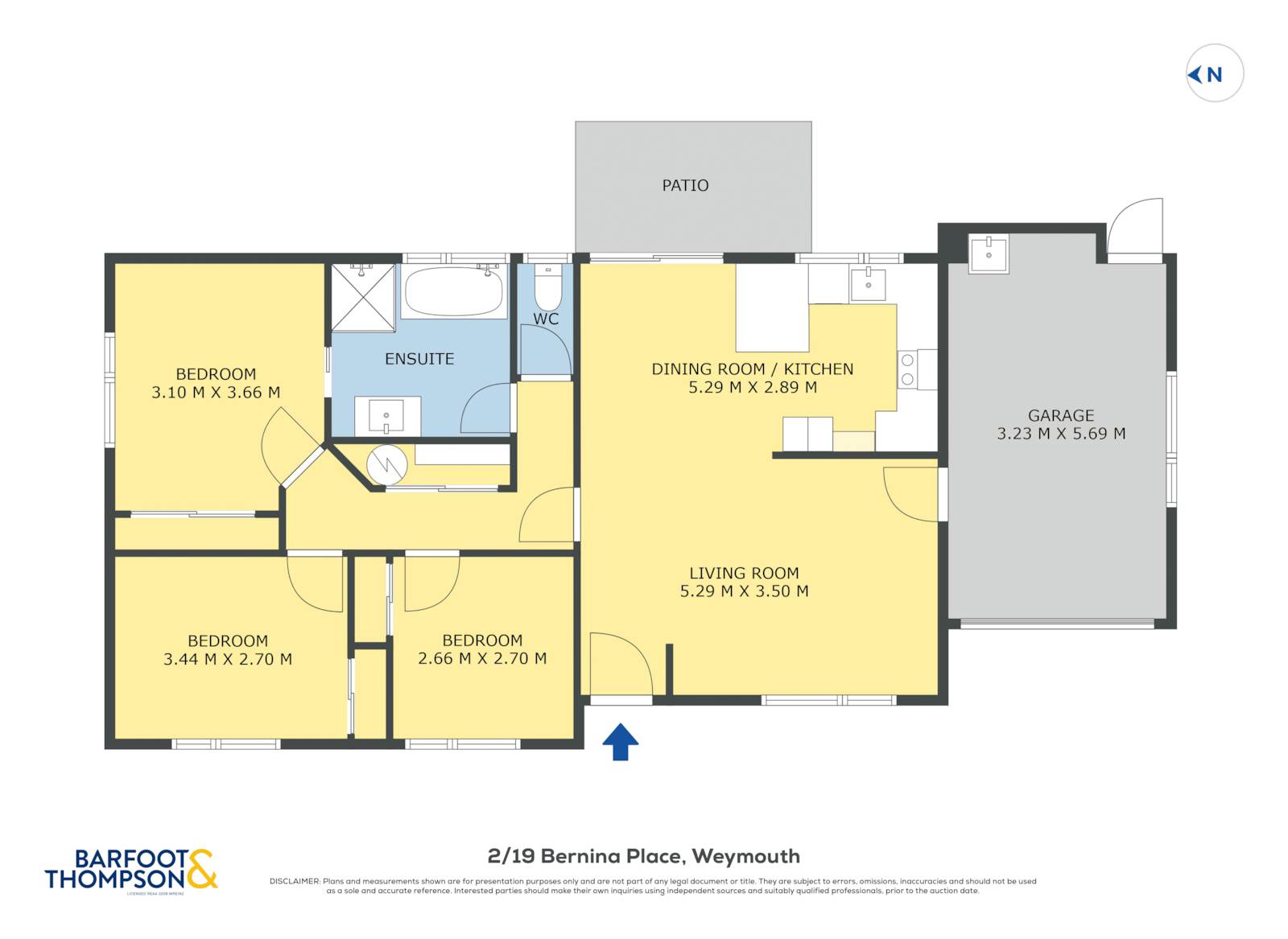 2/19 Bernina Place, Manurewa, Manukau City, 3 ห้องนอน, 1 ห้องน้ำ, House