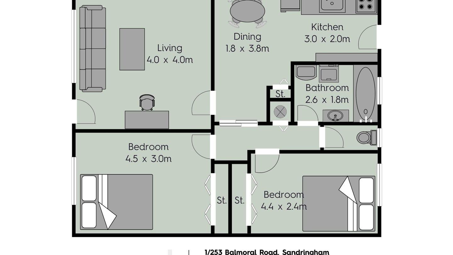 1/253 Balmoral Road, Sandringham, Auckland, 2房, 1浴, Unit
