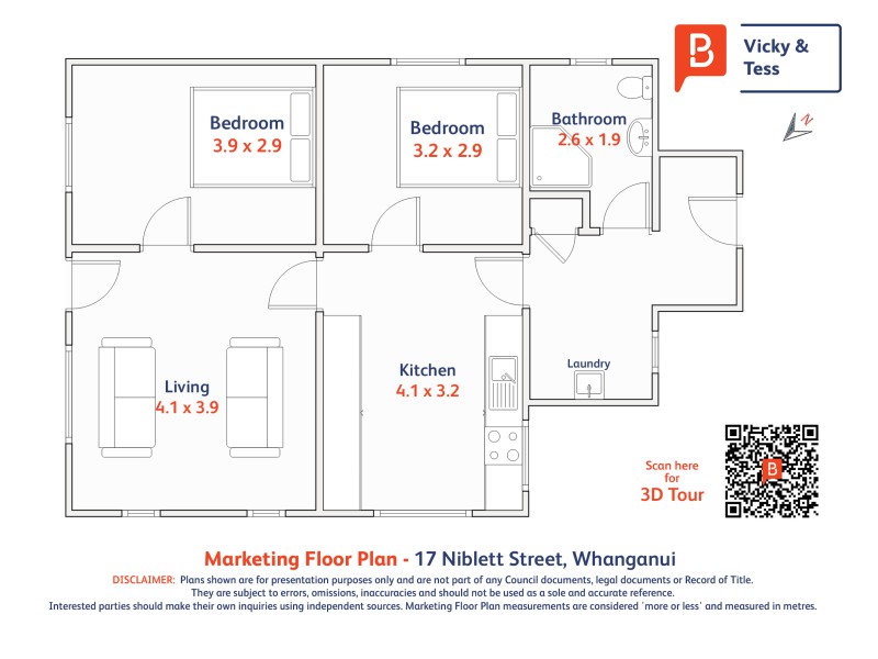 17 Niblett Street, Wanganui Central, Wanganui, 2 غرف, 1 حمامات, House