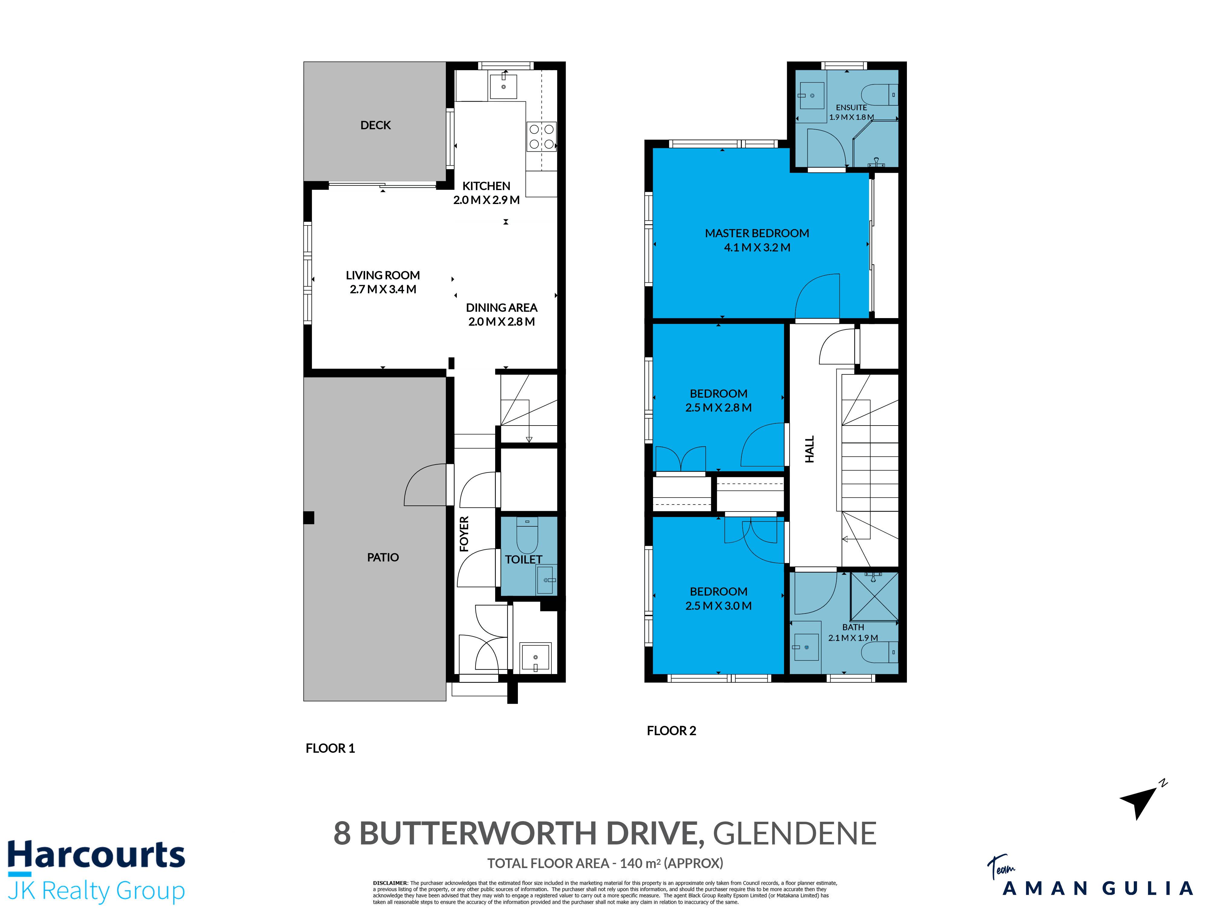 8d Butterworth Drive, Glendene, Waitakere City, 3部屋, 3バスルーム, Townhouse