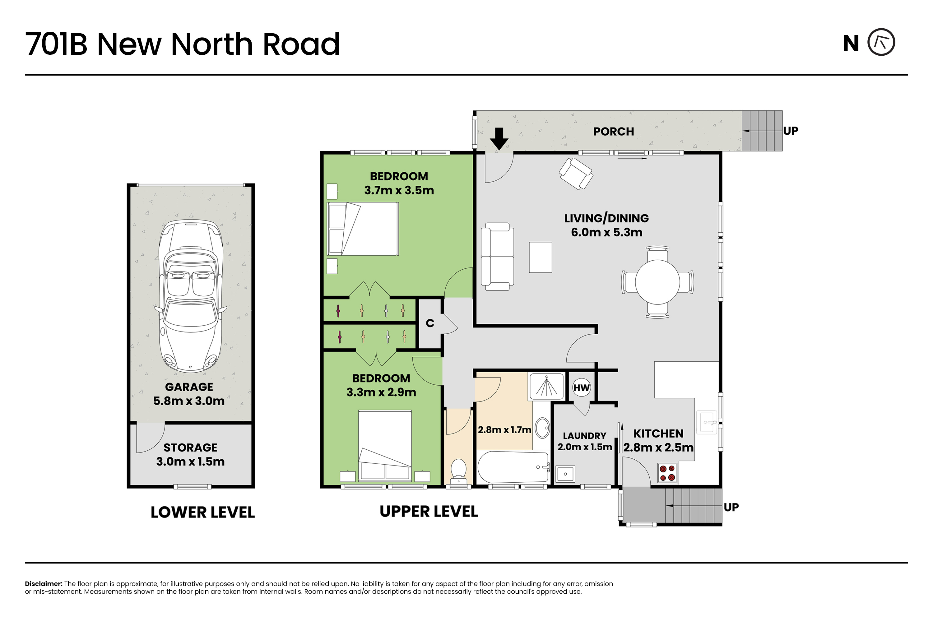 701b New North Road, Mount Albert, Auckland City, 2房, 1浴, Unit