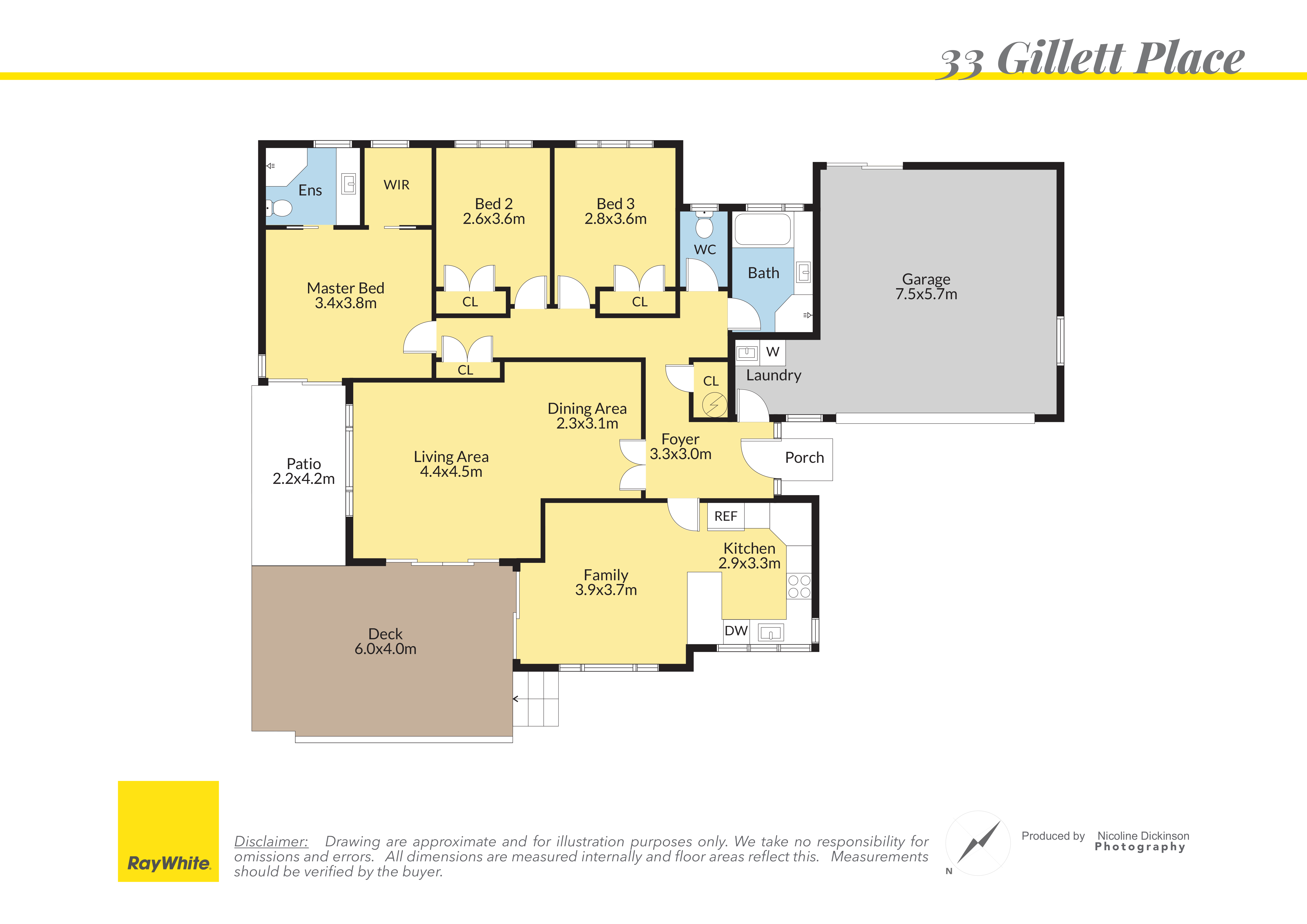 33 Gillett Place, Botany Downs, Manukau City, 3 कमरे, 2 बाथरूम, House