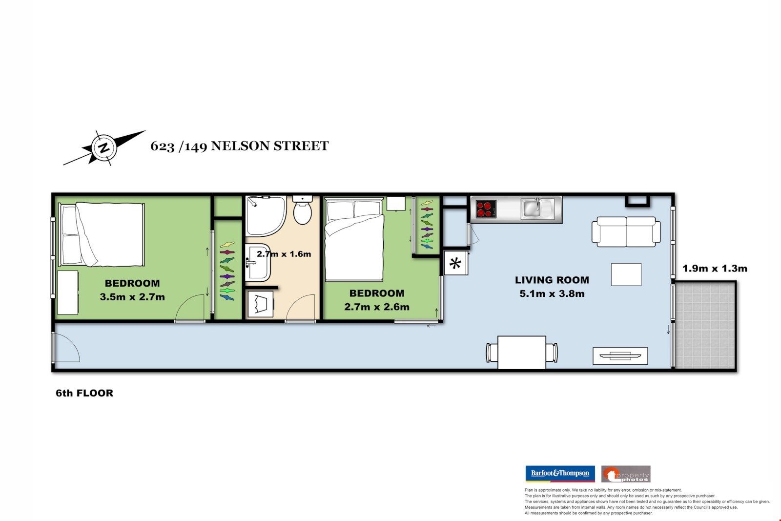 623/149 Nelson Street, Auckland Central, Auckland City, 2 ਕਮਰੇ, 1 ਬਾਥਰੂਮ