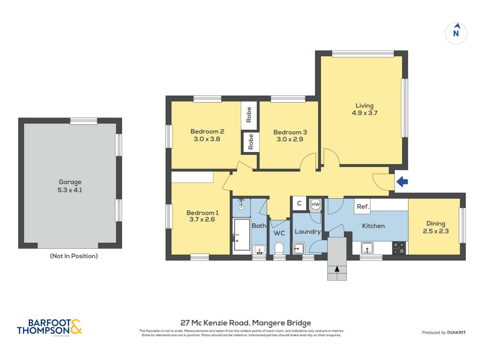27 Mckenzie Road, Mangere Bridge, Manukau City, 3房, 1浴, House