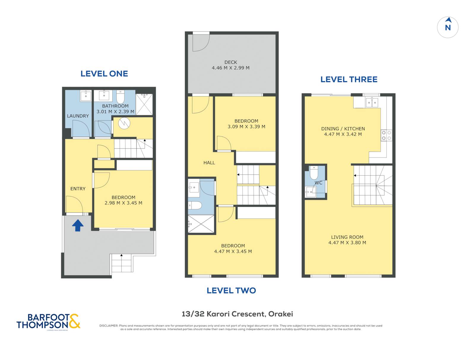 13/32 Karori Crescent, Orakei, Auckland City, 3 ਕਮਰੇ, 2 ਬਾਥਰੂਮ, Townhouse
