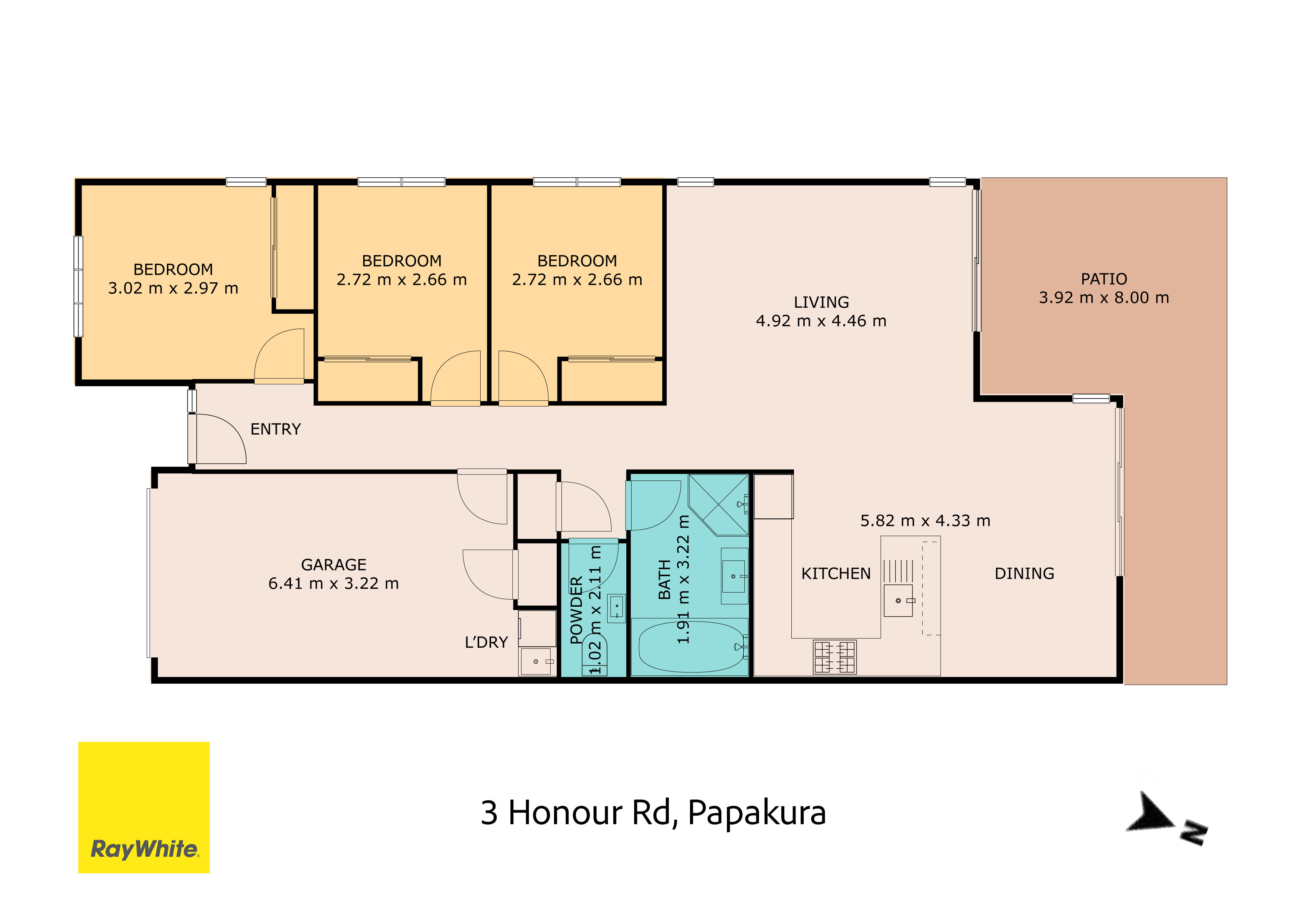 3 Honour Road, Papakura, Papakura, 3 phòng ngủ, 1 phòng tắm, House