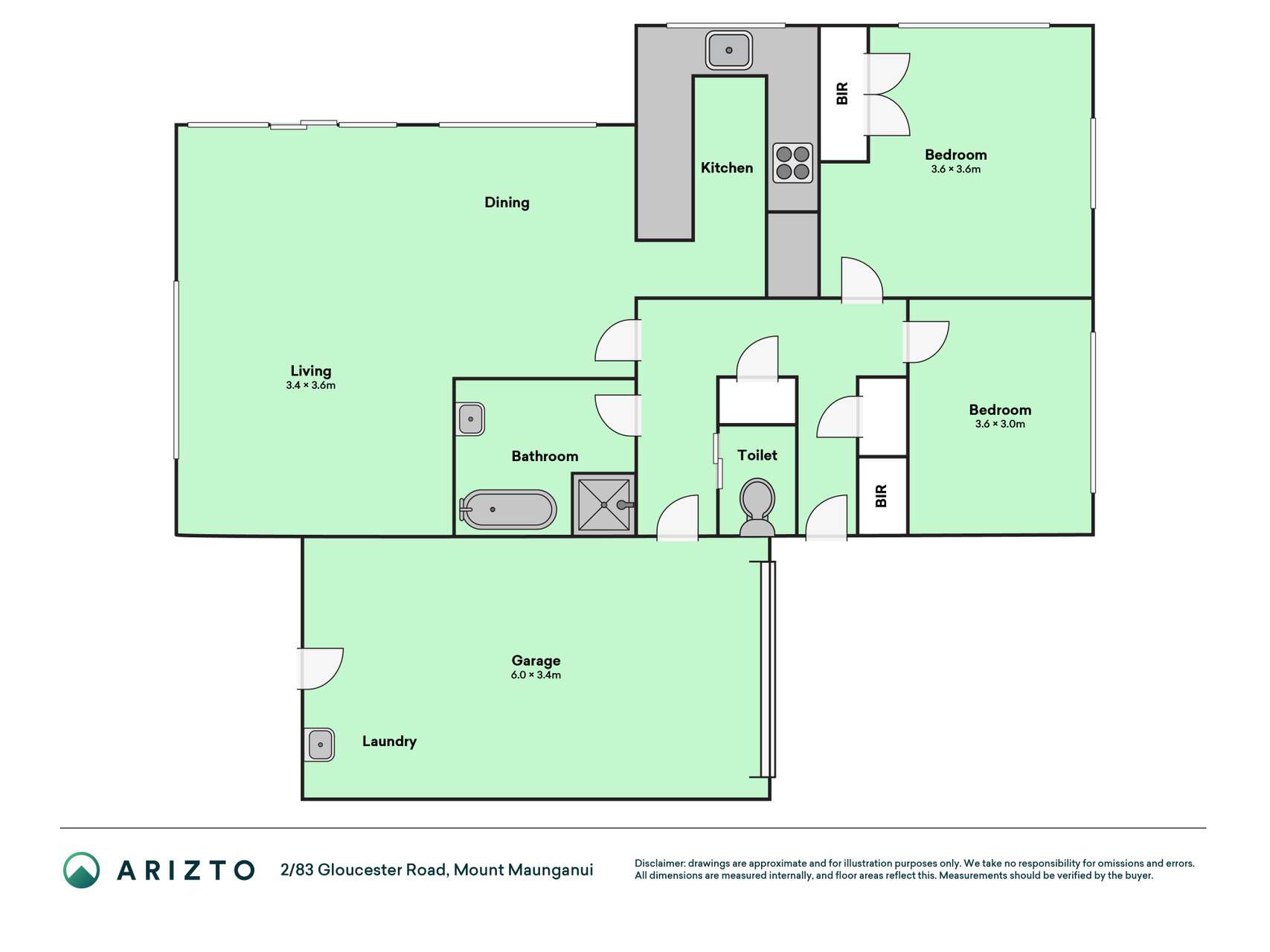 2/83 Gloucester Road, Mount Maunganui, Tauranga, 2 ਕਮਰੇ, 1 ਬਾਥਰੂਮ, Unit